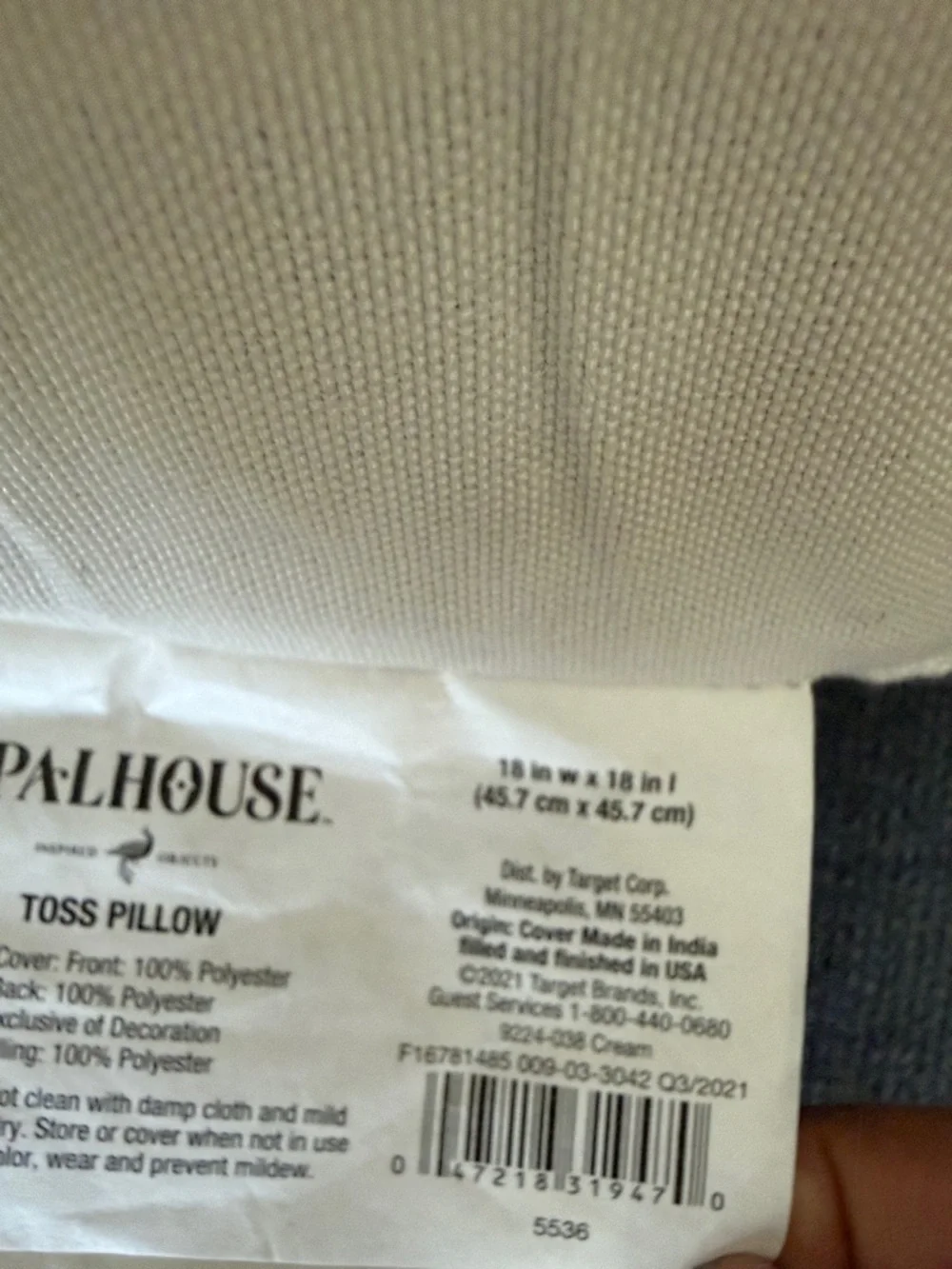 Opalhouse Jungalow Cream Tufted Diamond Throw Pillow Pom Poms Boho 18” New